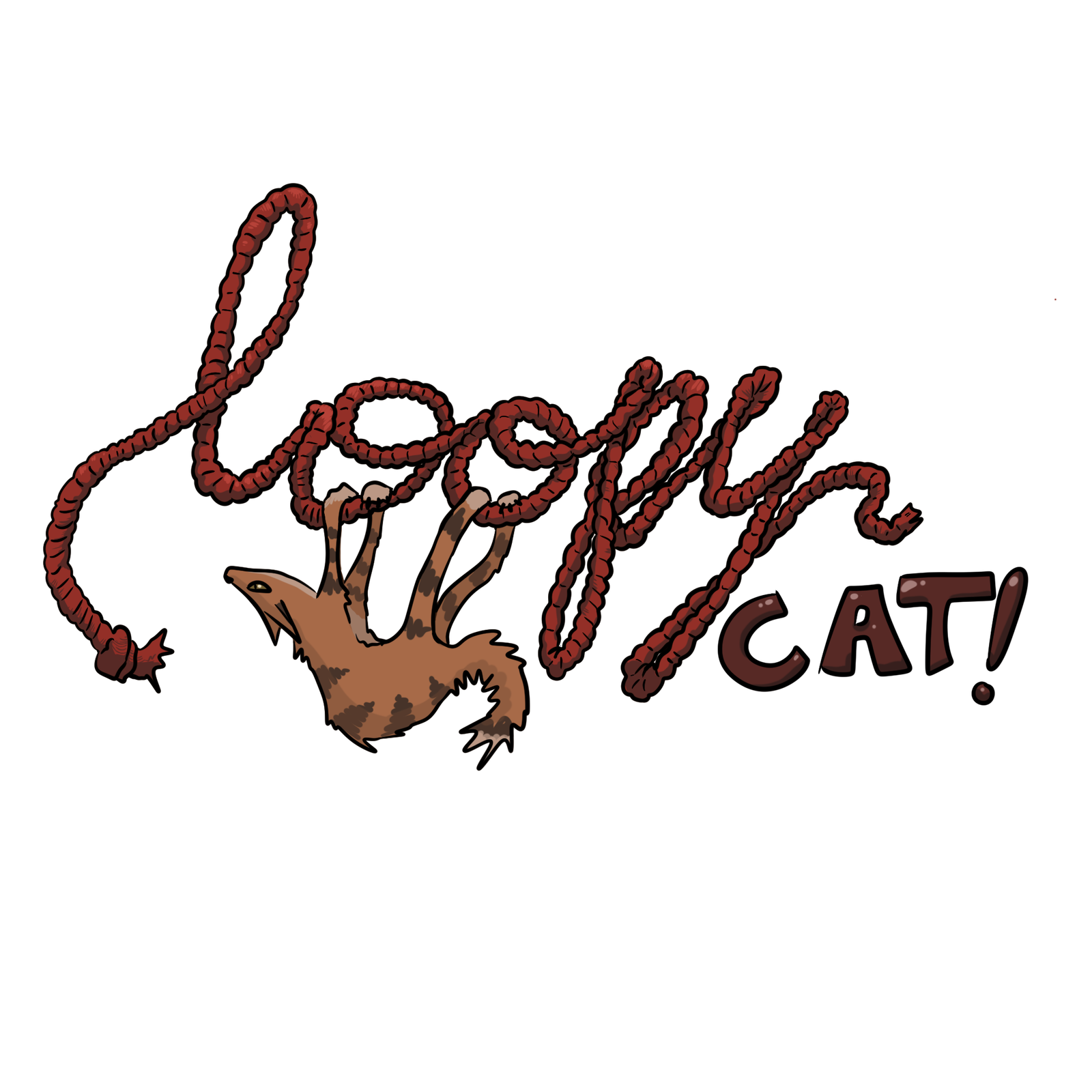 Loppy cat logo with cat and inscription Loopy Cat